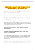ELECTRICAL CRAFT HELPER QUESTIONS WITH CORRECT ANSWERS 