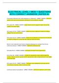 ELECTRICAL LEVEL 3 MOD 1 QUESTIONS WITH CORRECT ANSWERS RATED A&plus;&period;