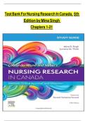 Test Bank for Nursing Research in Canada&comma; 5th Edition by Mina Singh &ndash; Complete Study Guide for Exam Success&comma;