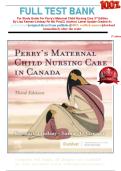  Full Test  Bank  For Study Guide For Perry's Maternal Child Nursing Care 3rd Edition By Lisa Keenan-Lindsay Rn Mn Pnc&lpar;C&rpar; &lpar;Author&rpar; Latest Update Graded A&plus;