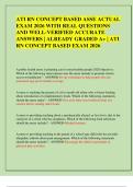 ATI RN CONCEPT BASED ASSE ACTUAL  EXAM 2026 WITH REAL QUESTIONS  AND WELL-VERIFIED ACCURATE  ANSWERS &vert; ALREADY GRADED A&plus; &vert; ATI  RN CONCEPT BASED EXAM 2026 