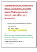 Asphalt Density Technician Certification  Practice Exam Questions And Correct  Answers &lpar;Verified Answers&rpar; Plus  Rationales 2026 Q&A &vert; Instant  Download Pdf 