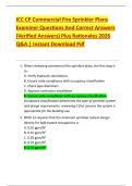 ICC CP Commercial Fire Sprinkler Plans  Examiner Questions And Correct Answers  &lpar;Verified Answers&rpar; Plus Rationales 2026  Q&A &vert; Instant Download Pdf 