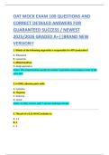 OAT MOCK EXAM 100 QUESTIONS AND  CORRECT DETAILED ANSWERS FOR  GUARANTEED SUCCESS &sol; NEWEST  2025&sol;2026 GRADED A&plus;&vert;&vert;BRAND NEW  VERSION&excl;&excl;