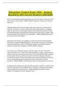 Elementary Content Exam &lpar;305&rpar; &ndash; Science&period;&period;&period;questions with Correct Answers 20252026&period;