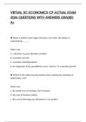VIRTUAL SC ECONOMICS CP ACTUAL EXAM 2026 QUESTIONS WITH ANSWERS GRADED A&plus;