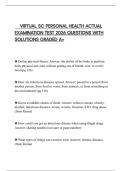 VIRTUAL SC PERSONAL HEALTH ACTUAL EXAMINATION TEST 2026 QUESTIONS WITH SOLUTIONS GRADED A&plus;