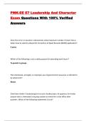 PMK-EE E7 Leadership And Character Exam Questions With 100&percnt; Verified Answers