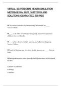 VIRTUAL SC PERSONAL HEALTH SIMULATION MIDTERM EXAM 2026 QUESTIONS AND SOLUTIONS GUARANTEED TO PASS