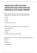 ARIZONA REAL ESTATE EXAM 2026 CERTIFICATION EVALUATION EXAMS FULL QUESTION SET WITH SOLVED ANSWERS