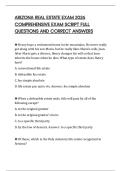 ARIZONA REAL ESTATE EXAM 2026 COMPREHENSIVE EXAM SCRIPT FULL QUESTIONS AND CORRECT ANSWERS