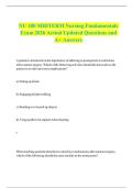 NU 180 MIDTERM Nursing Fundamentals Exam 2026 Actual Updated Questions and A&plus; Answers 