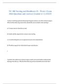 NU 180 Nursing and Healthcare II &ndash; Week 1 Exam 2026 Questions and Answers Graded A&plus; LATEST