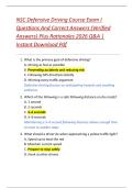 NSC Defensive Driving Course Exam I  Questions And Correct Answers &lpar;Verified  Answers&rpar; Plus Rationales 2026 Q&A &vert;  Instant Download Pdf
