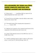 VITA ADVANCED TEST EXAM 2026 FINAL PAPER COMPLETE QUESTIONS WITH VERIFIED ANSWERS AND RATIONALES