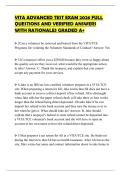 VITA ADVANCED TEST EXAM 2026 FULL QUESTIONS AND VERIFIED ANSWERS WITH RATIONALES GRADED A&plus;