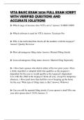 VITA BASIC EXAM 2026 FULL EXAM SCRIPT WITH VERIFIED QUESTIONS AND ACCURATE SOLUTIONS