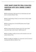VIVINT SMART HOME PRO FINAL EXAM 2026 QUESTIONS WITH 100&percnt; VERIFIED CORRECT ANSWERS