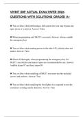 VIVINT SHP ACTUAL EXAM PAPER 2026 QUESTIONS WITH SOLUTIONS GRADED A&plus;