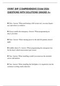 VIVINT SHP COMPREHENSIVE EXAM 2026 QUESTIONS WITH SOLUTIONS GRADED A&plus;