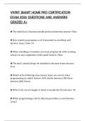 VIVINT SMART HOME PRO CERTIFICATION EXAM 2026 QUESTIONS AND ANSWERS GRADED A&plus;