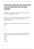 VIVINT SMART HOME PRO FINAL STUDY GUIDE 2026 FULL QUESTIONS WITH ACCURATE ANSWERS