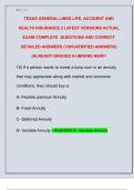 TEXAS GENERAL LINES LIFE&comma; ACCIDENT AND  HEALTH INSURANCE 2 LATEST VERSIONS ACTUAL  EXAM COMPLETE  QUESTIONS AND CORRECT  DETAILED ANSWERS &lpar;100&percnt;VERIFIED ANSWERS&rpar;  &vert;ALREADY GRADED A&plus;&vert;BRAND NEW&excl;&excl;
