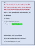 Texas Pesticide Applicator General Standards 2026 2027 Exam Includes Accurate And Verified Questions  With Correct Detailed answers&vert; Already Graded A&plus; 