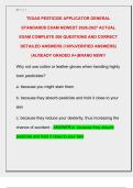 TEXAS PESTICIDE APPLICATOR GENERAL  STANDARDS EXAM NEWEST 2026-2027 ACTUAL  EXAM COMPLETE 500 QUESTIONS AND CORRECT  DETAILED ANSWERS &lpar;100&percnt;VERIFIED ANSWERS&rpar;  &vert;ALREADY GRADED A&plus;&vert;BRAND NEW&excl;&excl;