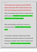 Texas Property and Casualty Insurance 2026-2027  Newest Actual Exam With Complete Questions And  100&percnt; Correct Detailed Answers&vert;Already Graded A&plus; 