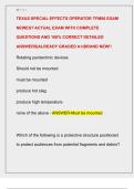 TEXAS SPECIAL EFFECTS OPERATOR TFM06 EXAM  NEWEST ACTUAL EXAM WITH COMPLETE  QUESTIONS AND 100&percnt; CORRECT DETAILED  ANSWERS&vert;ALREADY GRADED A&plus;&vert;BRAND NEW&excl;&excl; 