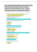 CMA &lpar;CERTIFIED MANAGEMENT ACCOUNTANT&rpar; MOCK  EXAM 100 QUESTIONS AND CORRECT DETAILED  ANSWERS FOR GUARANTEED SUCCESS &sol; NEWEST  2025&sol;2026 GRADED A&plus;&vert;&vert;BRAND NEW VERSION&excl;&excl; 