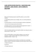 CLMS CERTIFICATION PRACTICE &vert; QUESTIONS AND ANSWERS &vert; 2026 UPDATE &vert; WITH COMPLETE SOLUTION
