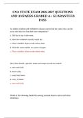 CNA STATE EXAM 2026-2027 QUESTIONS AND ANSWERS GRADED A&plus; GUARANTEED PASS