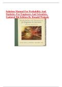 Solution Manual For Probability and Statistics for Engineers and Scientists&comma; Updated 9th Edition by Ronald Walpole With Latest Edition