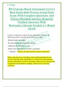 RN Concept-Based Assessment Level 2  Real Exam 2026 Newest Actual Final  Exam With Complete Questions And  Correct Detailed Answers &lpar;Expertly  Verified Answers&rpar; With  Rationales&vert;Already Graded A&plus;&vert;Brand  New&excl;&excl;&excl; 