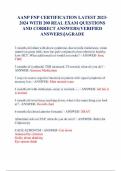 AANP FNP CERTIFICATION LATEST WITH 200 REALE EXAM QUESTIONS AND CORRECT ANSWERS&lpar;VERIFIED ANSWERS&rpar;&vert;AGRAD