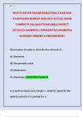 WASTE WATER ENGINEERING FINAL EXAM AND  STUDYGUIDE NEWEST 2026-2027 ACTUAL EXAM  COMPLETE 300 QUESTIONS AND CORRECT  DETAILED ANSWERS &lpar;100&percnt;VERIFIED ANSWERS&rpar;  &sol;ALREADY GRADED A&plus;&sol;BRAND NEW&excl;&excl; 