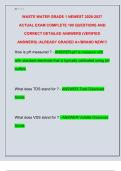 WASTE WATER GRADE 1 NEWEST 2026-2027  ACTUAL EXAM COMPLETE 100 QUESTIONS AND  CORRECT DETAILED ANSWERS &lpar;VERIFIED  ANSWERS&rpar; &sol;ALREADY GRADED A&plus;&sol;BRAND NEW&excl;&excl;&excl; 
