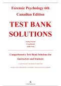 Accredited Test Bank Solutions &mdash; Forensic Psychology&comma; 6th Canadian Edition &mdash; Joanna R&period; Pozzulo &mdash; &lpar;All Chapters Covered 1&ndash;15&comma; Questions & Answers&rpar;