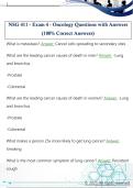 NSG 411 - Exam 4 - Oncology Questions with Answers  &lpar;100&percnt; Correct Answers&rpar;