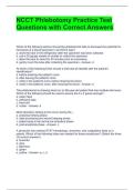 NCCT Phlebotomy Practice Test Questions with Correct Answers 