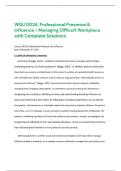 WGU D024&colon; Professional Presence & Influence - Managing Difficult Workplace with Complete Solutions 