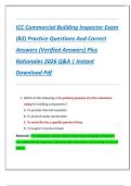 ICC Commercial Building Inspector Exam  &lpar;B2&rpar; Practice Questions And Correct  Answers &lpar;Verified Answers&rpar; Plus  Rationales 2026 Q&A &vert; Instant  Download Pdf 