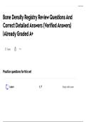Bone Density Registry Review Questions And Correct Detailed Answers &lpar;Verified Answers&rpar; &vert;Already Graded A&plus;