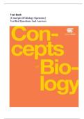 Test bank questions for &lbrack;concepts of Biology Openstax&rsqb; Complete Newest  Edition 2026