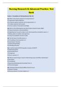 Nursing Research & Advanced Practice&colon; Test  Bank