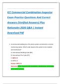 ICC Commercial Combination Inspector  Exam Practice Questions And Correct  Answers &lpar;Verified Answers&rpar; Plus  Rationales 2026 Q&A &vert; Instant  Download Pdf