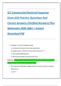 ICC Commercial Electrical Inspector  Exam &lpar;E2&rpar; Practice Questions And  Correct Answers &lpar;Verified Answers&rpar; Plus  Rationales 2026 Q&A &vert; Instant  Download Pdf