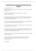 NUR3500 PRACTICE QUESTIONS EXAM QUESTIONS AND ANSWERS
